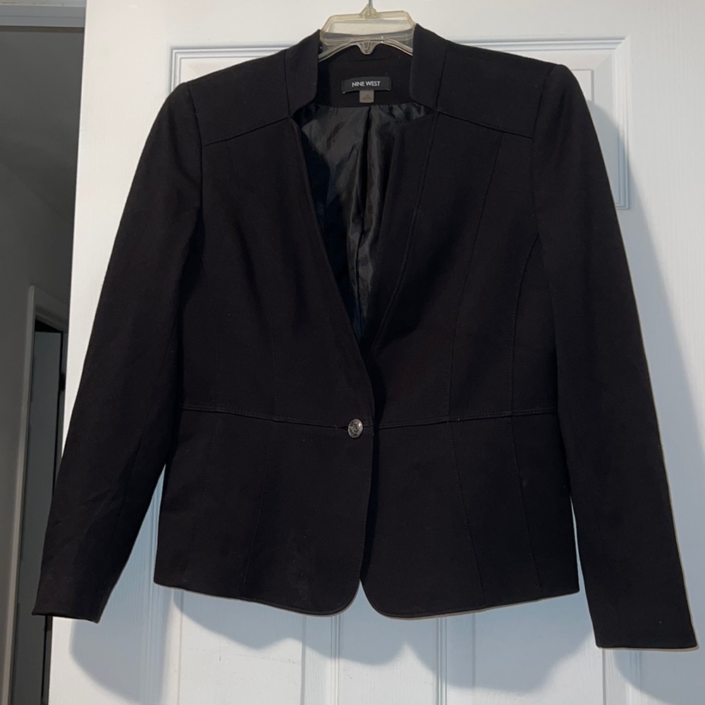 Nine West Women Black Blazer Size 10